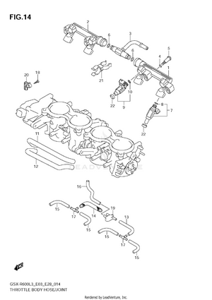 Throttle Body Hose/joint (gsx-r600l3 E03) Schematic