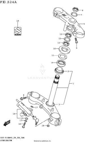 Steering Stem (gsx-r1000a) Schematic