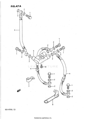 Front Brake Hose (model L) Schematic