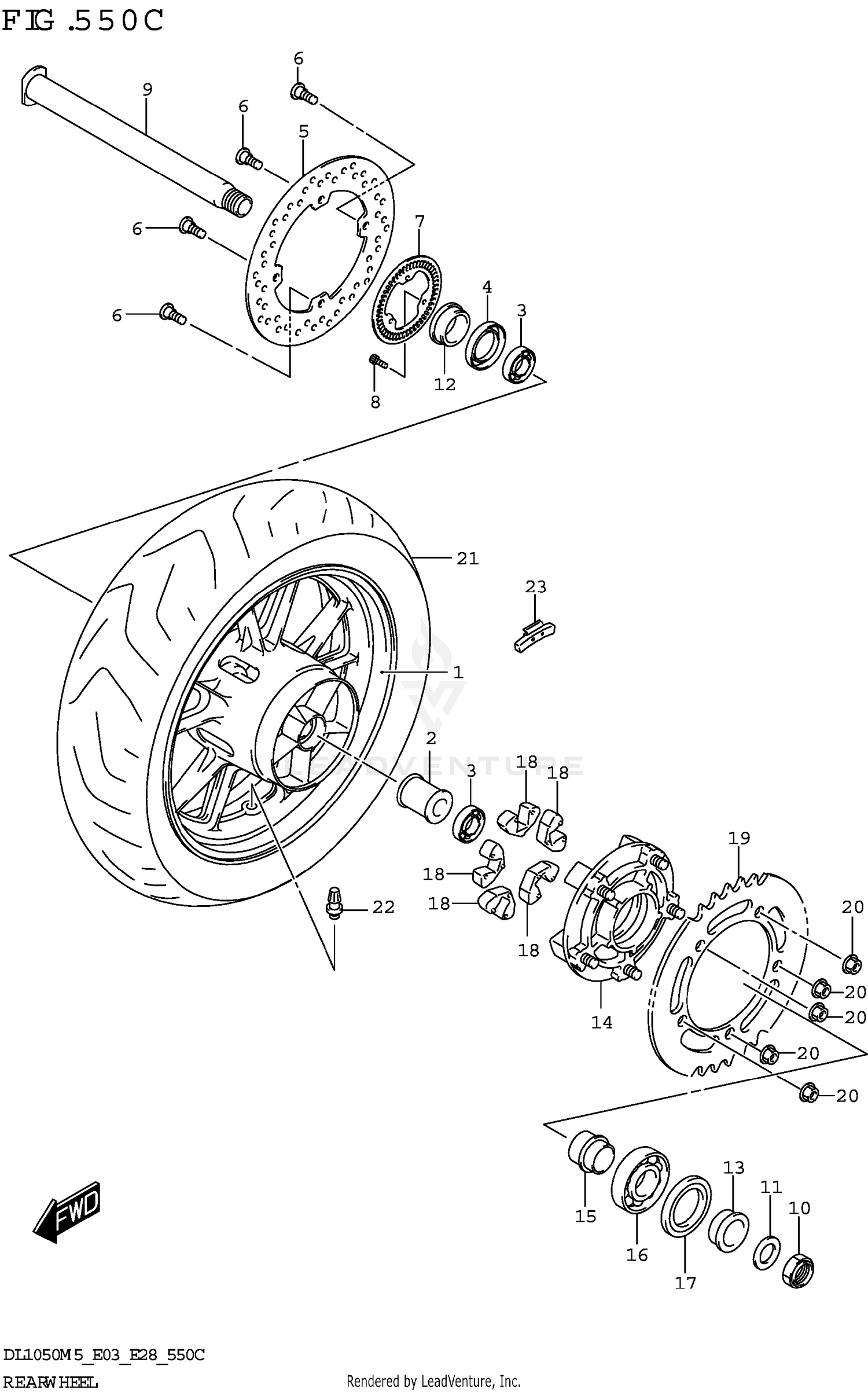 REAR WHEEL (DL1050RR)