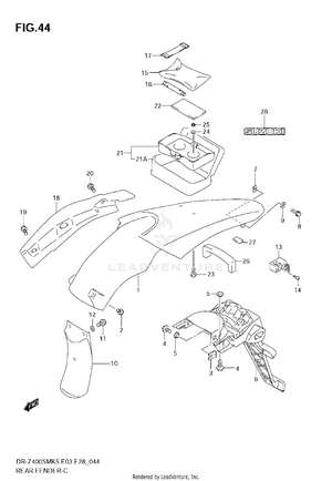 Rear Fender (model K5/k6) Schematic