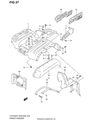 Front Fender (model X/y) Schematic