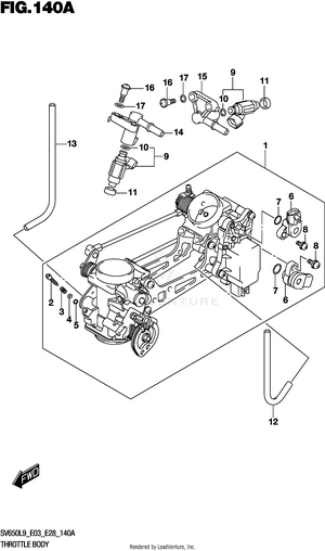 Throttle Body (sv650l9 E03) Schematic