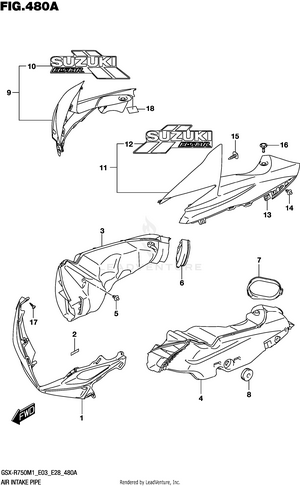Air Intake Pipe (gsx-r750z) Schematic