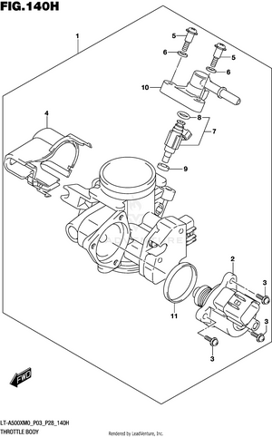 Throttle Body (lt-a500xpzm0 P28) Schematic