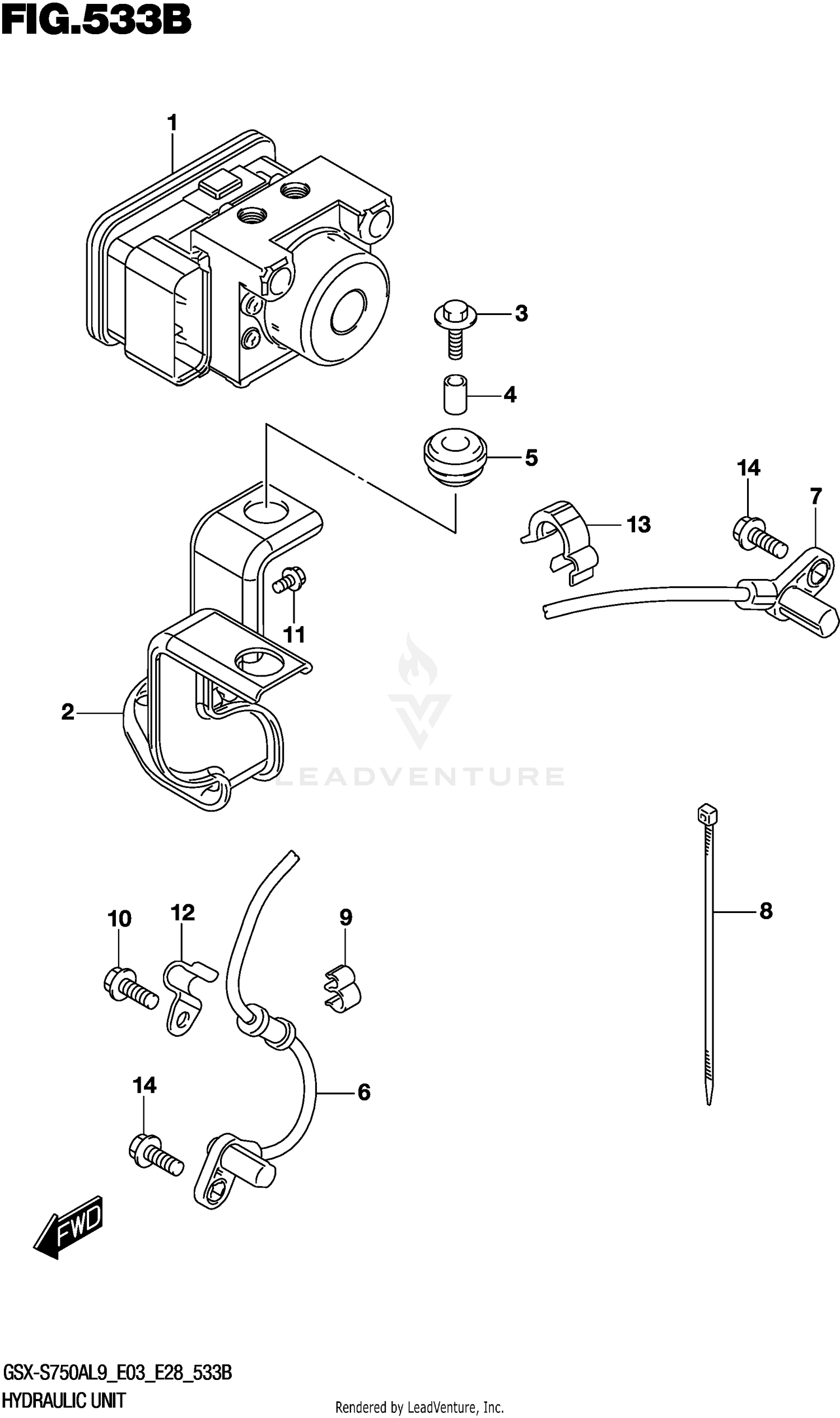 HYDRAULIC UNIT (GSX-S750YAL9 E28)
