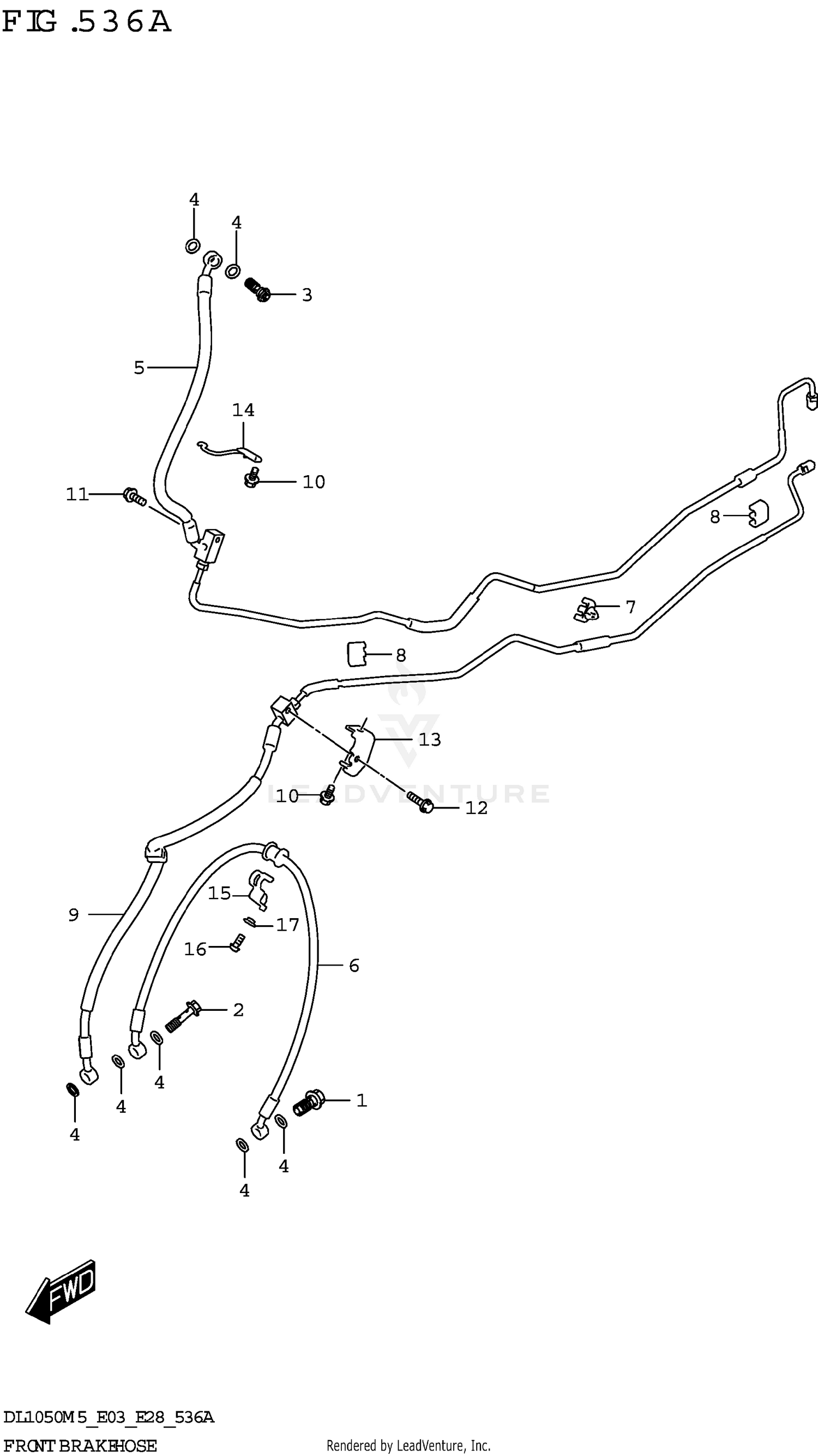 FRONT BRAKE HOSE (DL1050RJ)