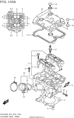 Cylinder Head (rear) Schematic