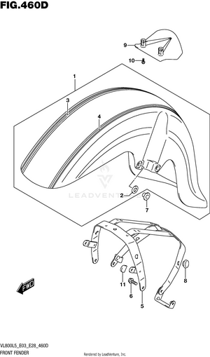 Front Fender (vl800tl5 E28) Schematic
