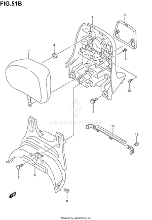 Pillion Rider Handle (center)(model K5/k6) Schematic