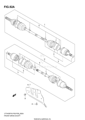 Front Drive Shaft (model K5/k6/k7) Schematic