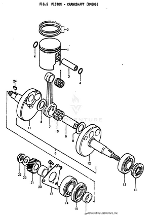 Piston - Crankshaft (rm80b) Schematic