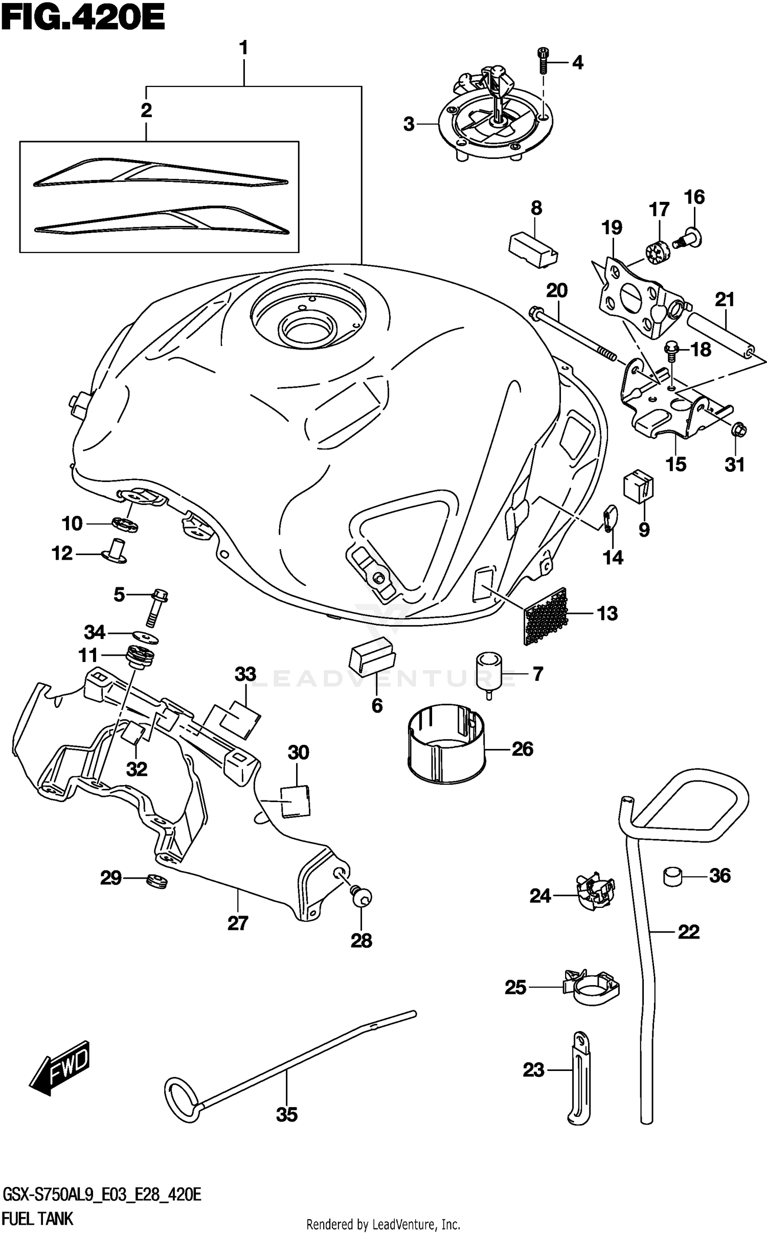 FUEL TANK (GSX-S750YAL9 E33)