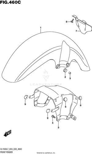 Front Fender (vl1500bl7 E33) Schematic