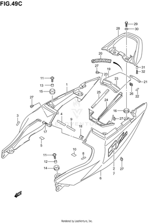 Seat Tail Cover (sv1000k4) Not For U.s. Market Schematic