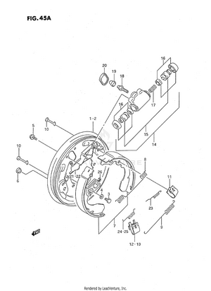 Front Wheel Brake (model M/n/p/r/s/t) Schematic