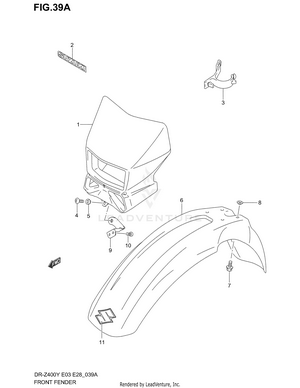 Front Fender (model K2/k3/k4) Schematic