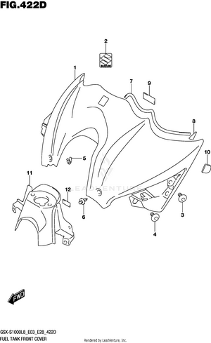 Fuel Tank Front Cover (gsx-s1000azl8 E28) Schematic