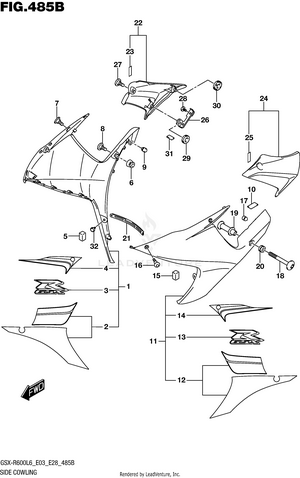 Side Cowling (ajp) Schematic