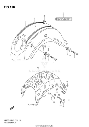 Rear Fender (vl800c E33) Schematic