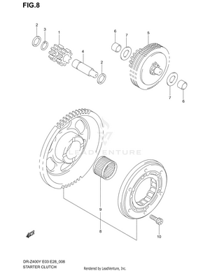 Starter Clutch (dr-z400ey/ek1/ek2/ek3/ek4) Schematic