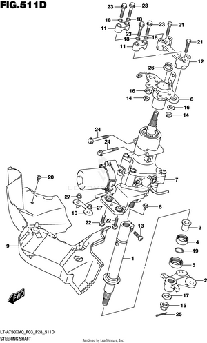 Steering Shaft (lt-a750xpm0 P03) Schematic