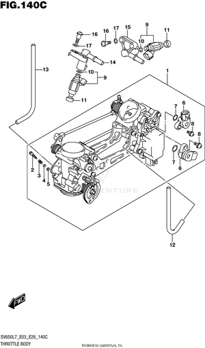 Throttle Body (sv650al7 E28) Schematic