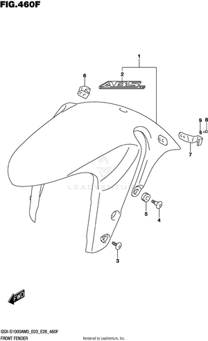 Front Fender (gsx-s1000a) Schematic