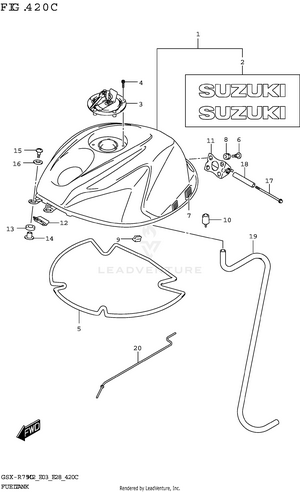 Fuel Tank (gsx-r750:e33) Schematic
