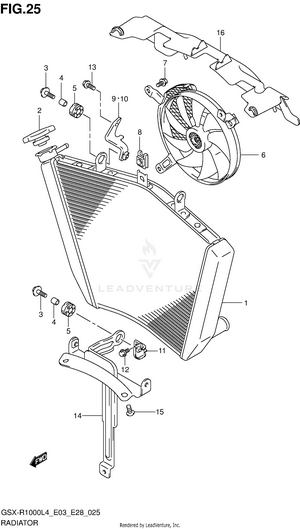 Radiator (gsx-r1000l4 E03) Schematic
