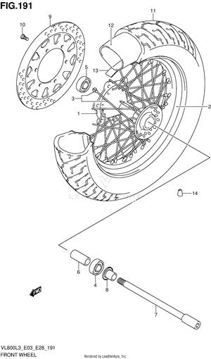 Front Wheel (vl800l3 E03) Schematic