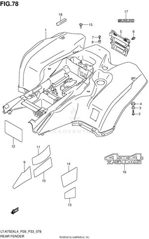 Rear Fender (lt-a750xzl4 P33) Schematic