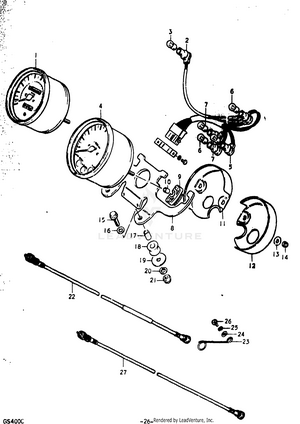Speedometer - Tachometer (gs400xc) Schematic