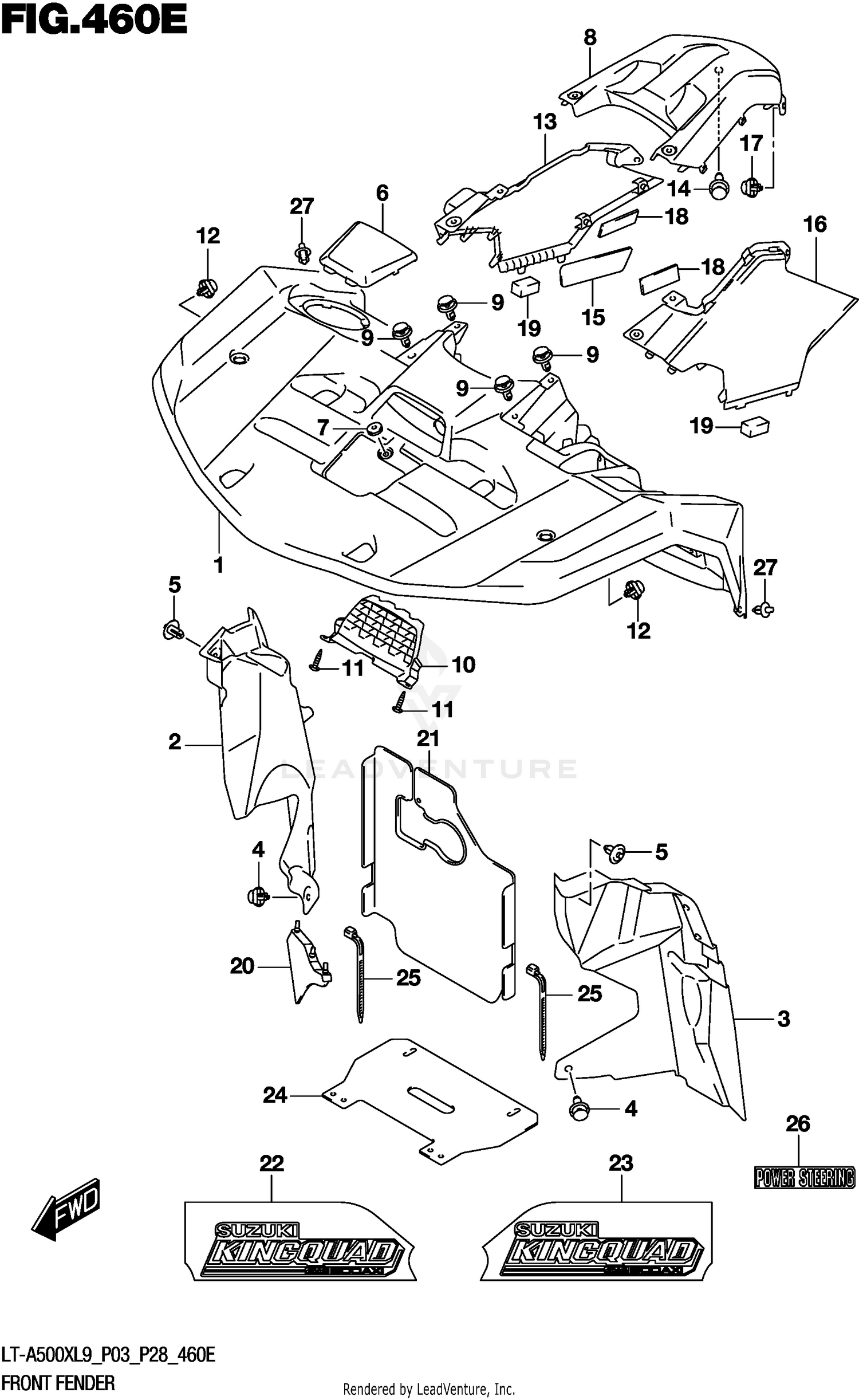 FRONT FENDER (LT-A500XPL9 P28)