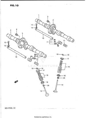 Cam Shaft - Valve (model J/k) Schematic