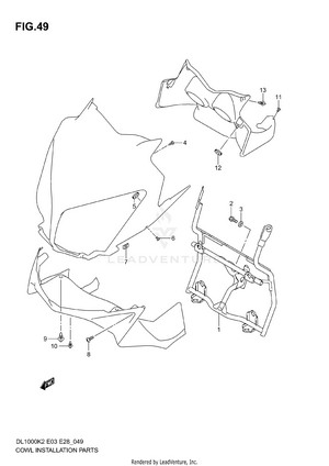 Cowl Body Installation Parts (model K2/k3) Schematic