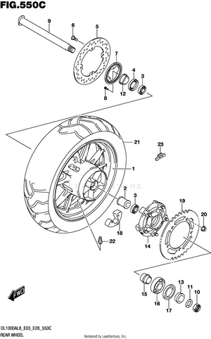 Rear Wheel (dl1000al8 E33) Schematic