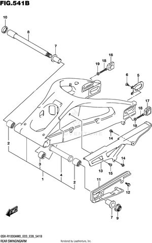 Rear Swingingarm (gsx-r1000a) Schematic