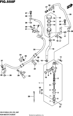 Rear Master Cylinder (gsx-r1000rzl8 E03) Schematic