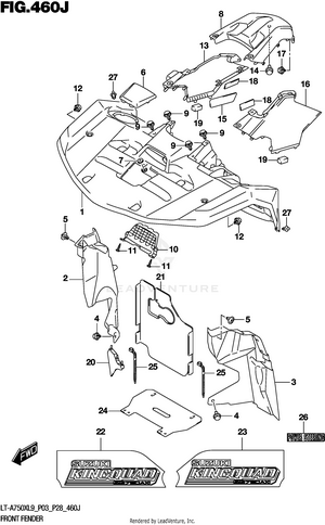 Front Fender (lt-a750xpzl9 P33) Schematic