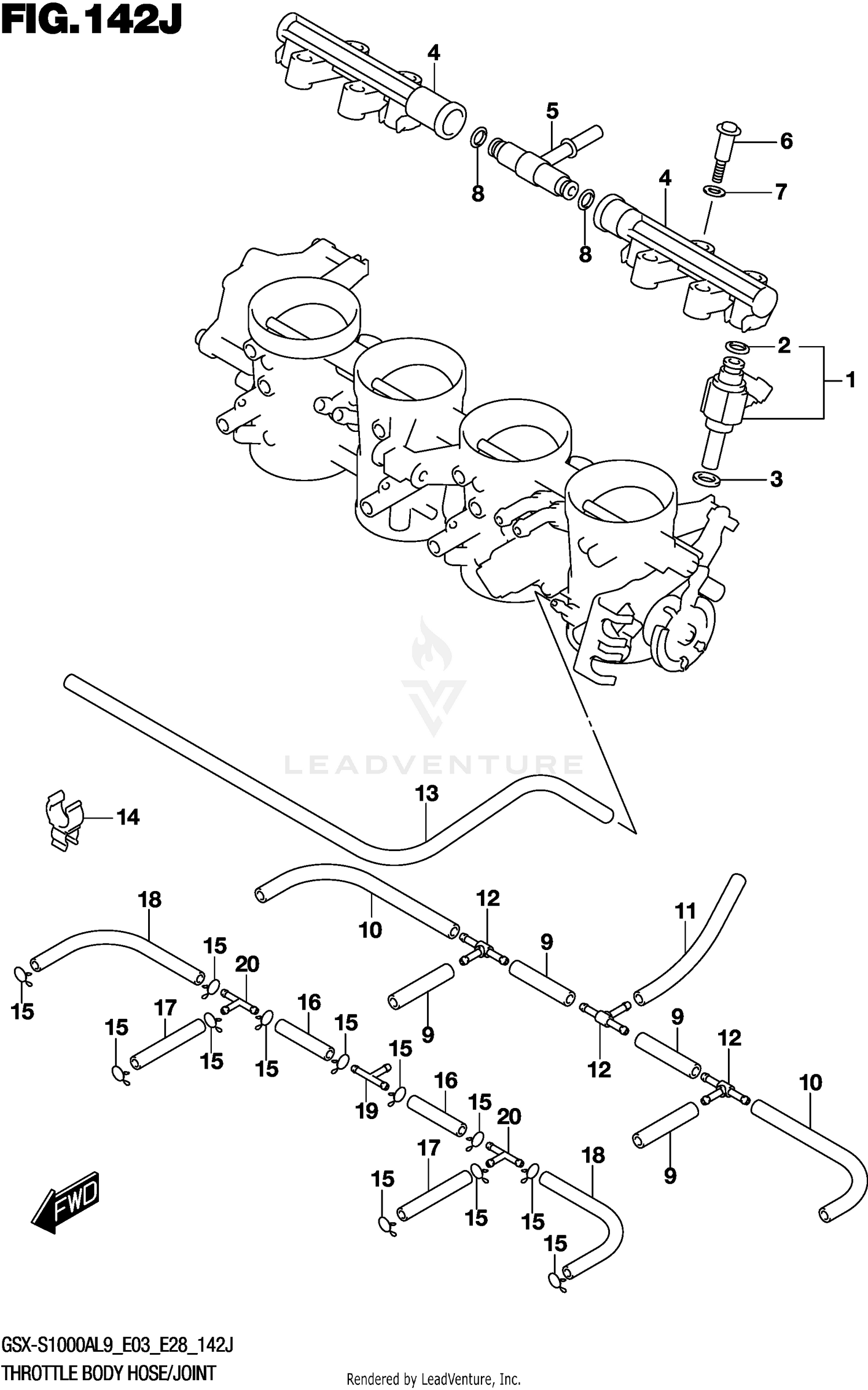 THROTTLE BODY HOSE/JOINT (GSX-S1000AZL9 E33)