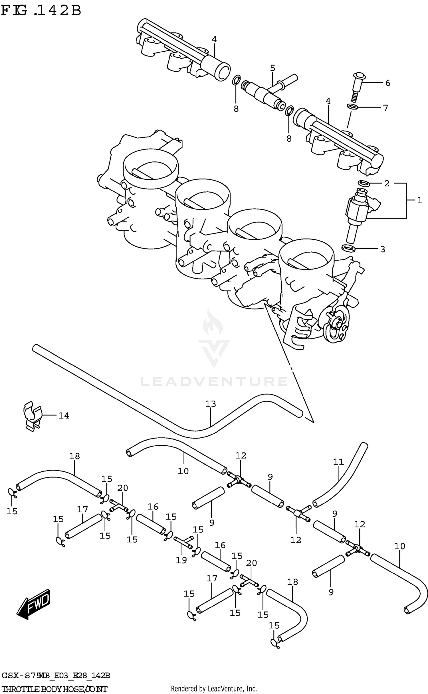 THROTTLE BODY HOSE/JOINT (E33)