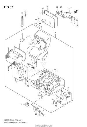 Rear Combination Lamp (model K6/k7/k8) Schematic