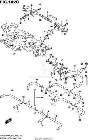 Throttle Body Hose/joint (gsx-r1000l6 E33) Schematic
