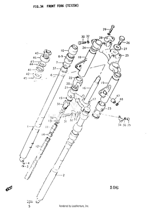 Front Fork (tc125k) Schematic