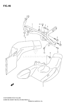 Cowl Body Installation Parts Schematic