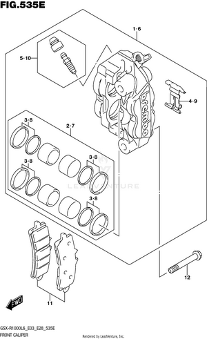 Front Caliper (gsx-r1000al6 E33) Schematic