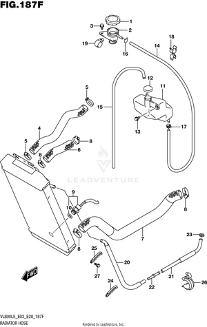 Radiator Hose (vl800bl5 E28) Schematic