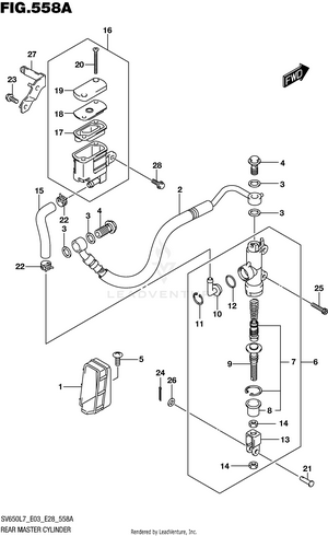 Rear Master Cylinder (sv650l7 E03) Schematic