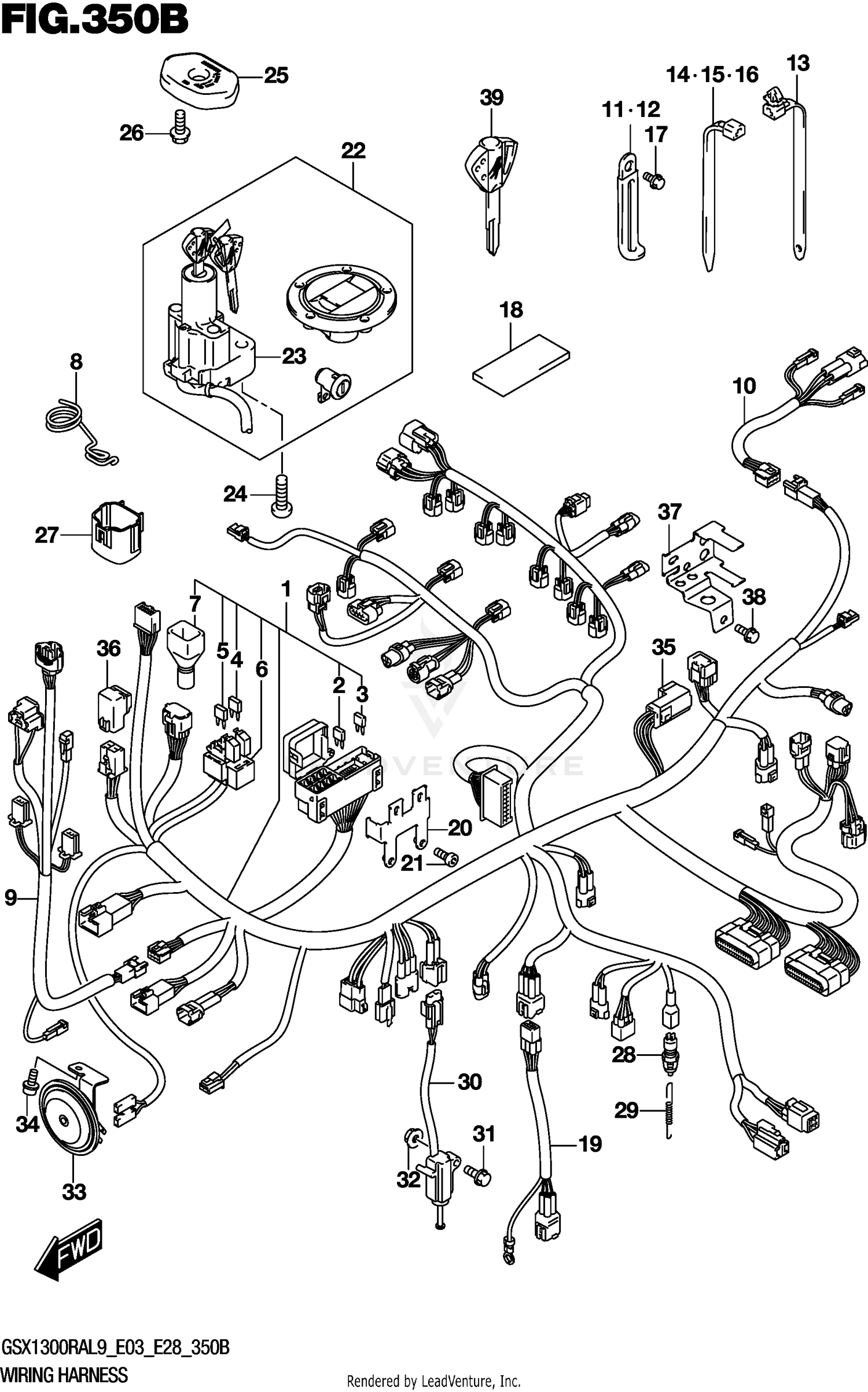 WIRING HARNESS (GSX1300RAL9 E28)